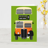 Personalize Old Glasgow Double Decker Bus Karte (Gelbe Blume)
