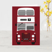 Personalize Old Oldham Double Decker Bus Karte (Gelbe Blume)