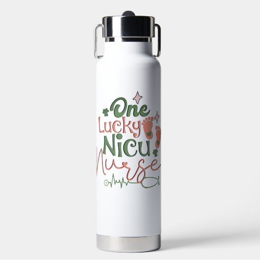 Personalize One Lucky Nicu Nurse Trinkflasche (Vorderseite)