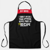 Personalize Opinion Funny Chef Apron - Grill! Schürze (Vorderseite)
