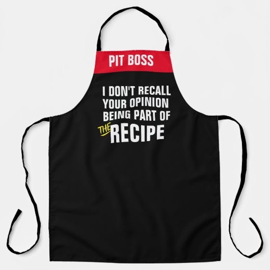 Personalize Opinion Funny Chef Apron - Grill! Schürze (Vorderseite)