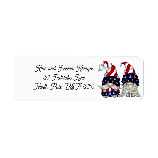 Personalize Patriotic Gnome Return Address Labels (Vorne)