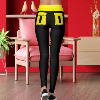 Personalize Pet Cat Love Name Black Yellow Stripes Leggings
