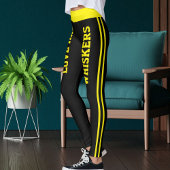 Personalize Pet Cat Love Name Black Yellow Stripes Leggings
