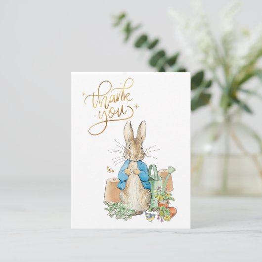 Personalize Peter das Kaninchen Vielen Dank Postkarte (Stehend Vorderseite)