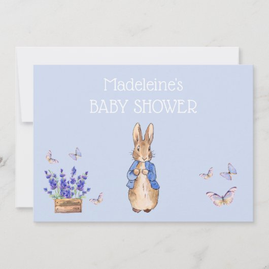Personalize Peter rabbit Baby Shower Ankündigung (Vorderseite)