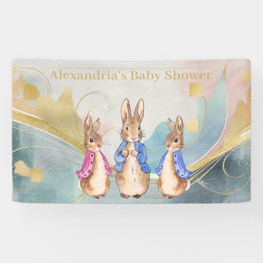 Personalize Peter rabbit Baby Shower Banner (Horizontal)