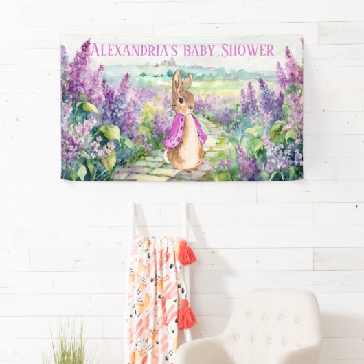 Personalize Peter rabbit Baby Shower Banner (Insitu)