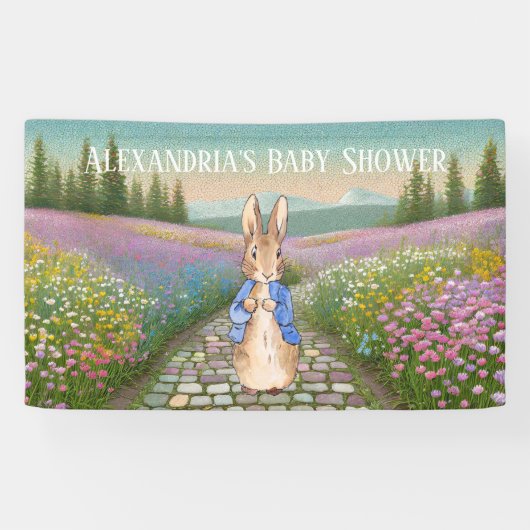Personalize Peter rabbit Baby Shower Banner (Horizontal)