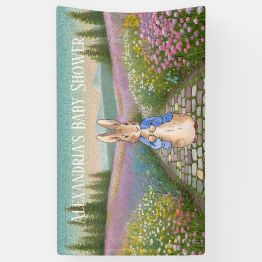 Personalize Peter rabbit Baby Shower Banner (Vertikal)