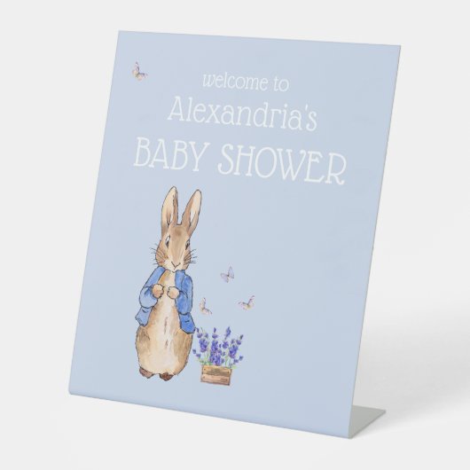 Personalize Peter rabbit Baby Shower Sockelschild (Vorderseite)