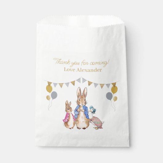 Personalize Peter rabbit weiß Vielen Dank Geschenktütchen (Vorderseite)