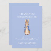 Personalize Peter the Kaninchen Baby Dusche Vielen Dankeskarte (Vorne/Hinten)