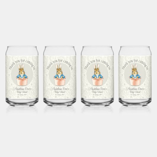 Personalize Peter the Kaninchen Baby Dusche Vielen Dosenglas (Vorderseite)