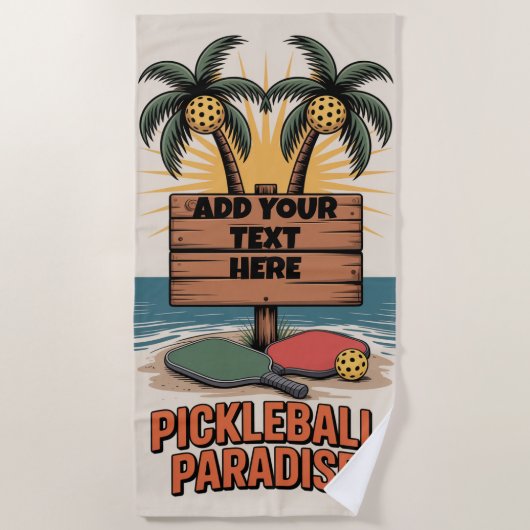 PERSONALIZE Pickleball Paradise Strandtuch (Vorderseite)