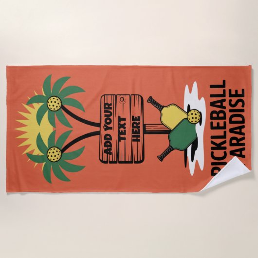 PERSONALIZE Pickleball Paradise Strandtuch (Vorderseite)