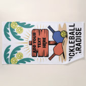 PERSONALIZE Pickleball Pickleball Paradies Strandtuch (Vorderseite)