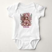 Personalize Pink Fairy Baby Strampler (Vorderseite)