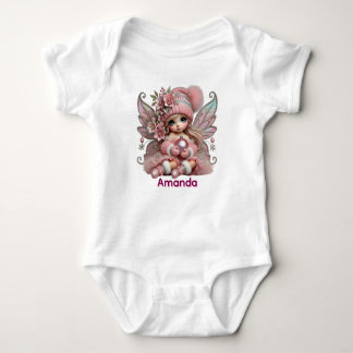 Personalize Pink Fairy Baby Strampler