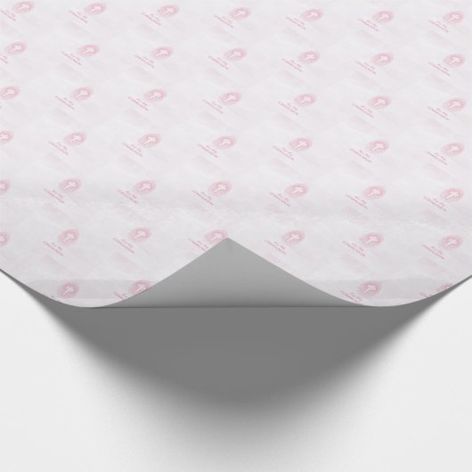 Personalize, Pink First Holy Communion Cross Host Geschenkpapier (Ecke)