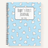 Personalize Polar Bear Blue Baby's First Journal Notizblock (Vorderseite)