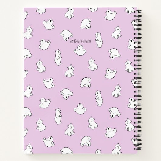 Personalize Polar Bear Pink Baby's First Journal Notizblock (Rückseite)