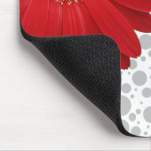 Personalize Polka Dot Red Daisy Mousepad (Ecke)