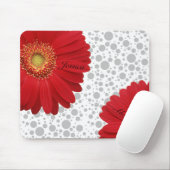 Personalize Polka Dot Red Daisy Mousepad (Mit Mouse)