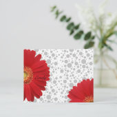 Personalize Polka Dot Red Daisy Postkarte (Stehend Vorderseite)