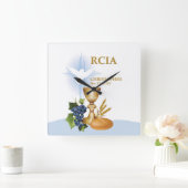 Personalize, RCIA Congrats Catholic Sacrament Quadratische Wanduhr (Zuhause)