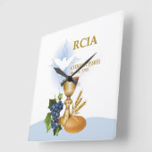 Personalize, RCIA Congrats Catholic Sacrament Quadratische Wanduhr (Winkel)