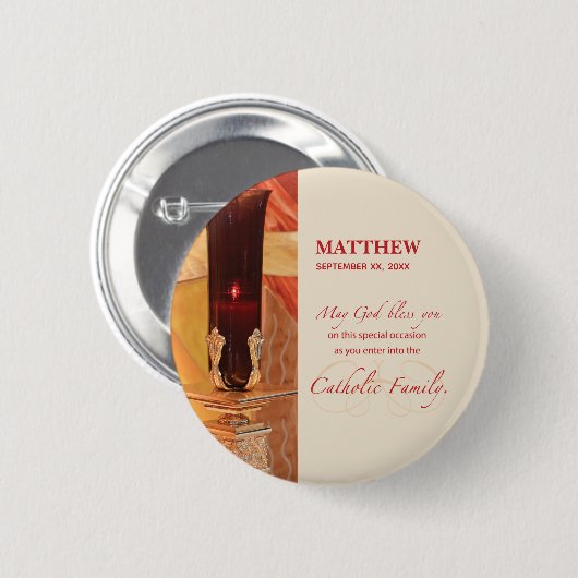 Personalize, RCIA Herzlichen Glückwunsch, katholis Button (Vorne & Hinten)