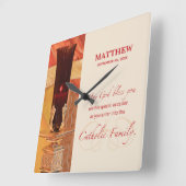 Personalize, RCIA Herzlichen Glückwunsch, katholis Quadratische Wanduhr (Winkel)