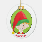 Personalize Red Hair Boy Elf Keramik Ornament (Links)