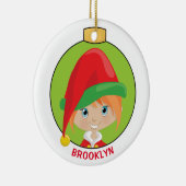 Personalize Red Hair Girl Elf Keramik Ornament (Rechts)