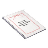 PERSONALIZE Red Ribbon Pink Stripe Pattern Notizblock (Rechte Seite)