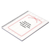 PERSONALIZE Red Ribbon Pink Stripe Pattern Notizblock (Linke Seite)