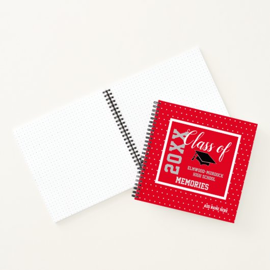 Personalize Red Senior Class 2023 High School Book Notizblock (Innenseite)