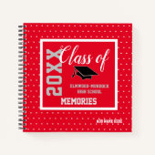 Personalize Red Senior Class 2023 High School Book Notizblock (Vorderseite)