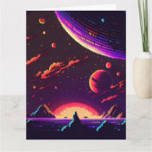 Personalize - Retro 8Bit Pixel Space Karte (Vorderseite)