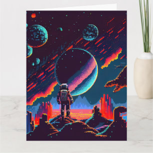 Personalize - Retro-Astronaut mit 8 Bit-Größe Karte