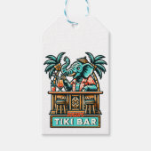 Personalize Retro Elephant Tiki Bar Geschenkanhänger (Vorderseite)