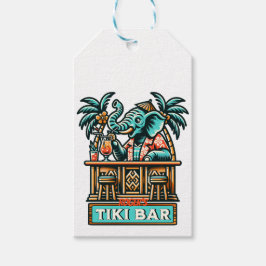 Personalize Retro Elephant Tiki Bar Geschenkanhänger
