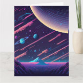 Personalize - Retro Space Scene Karte (Vorderseite)