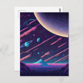 Personalize - Retro Space Scene Postkarte (Vorne/Hinten)