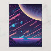 Personalize - Retro Space Scene Postkarte (Vorderseite)