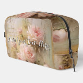 Personalize Romantic Roses Cosmetic Toiletry Bag Waschbeutel (Rechte Ecke)