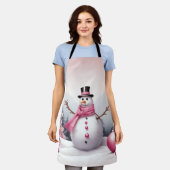 Personalize: Rosa Thema Weihnachtsbaum & Snowman Schürze (Getragen)
