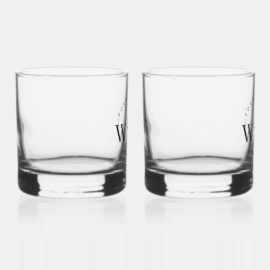 Personalize Rustic Floral Stem Wedding Monogram Whiskyglas (Rechts)