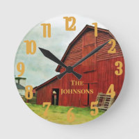 Personalize Rustic Red Barn Scene 